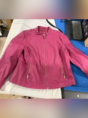 Northern reflections faux leather jacket